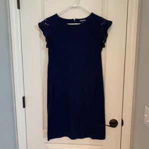 Lands End Petite Short Sleeve Knit Sheath Dress in Navy 8P